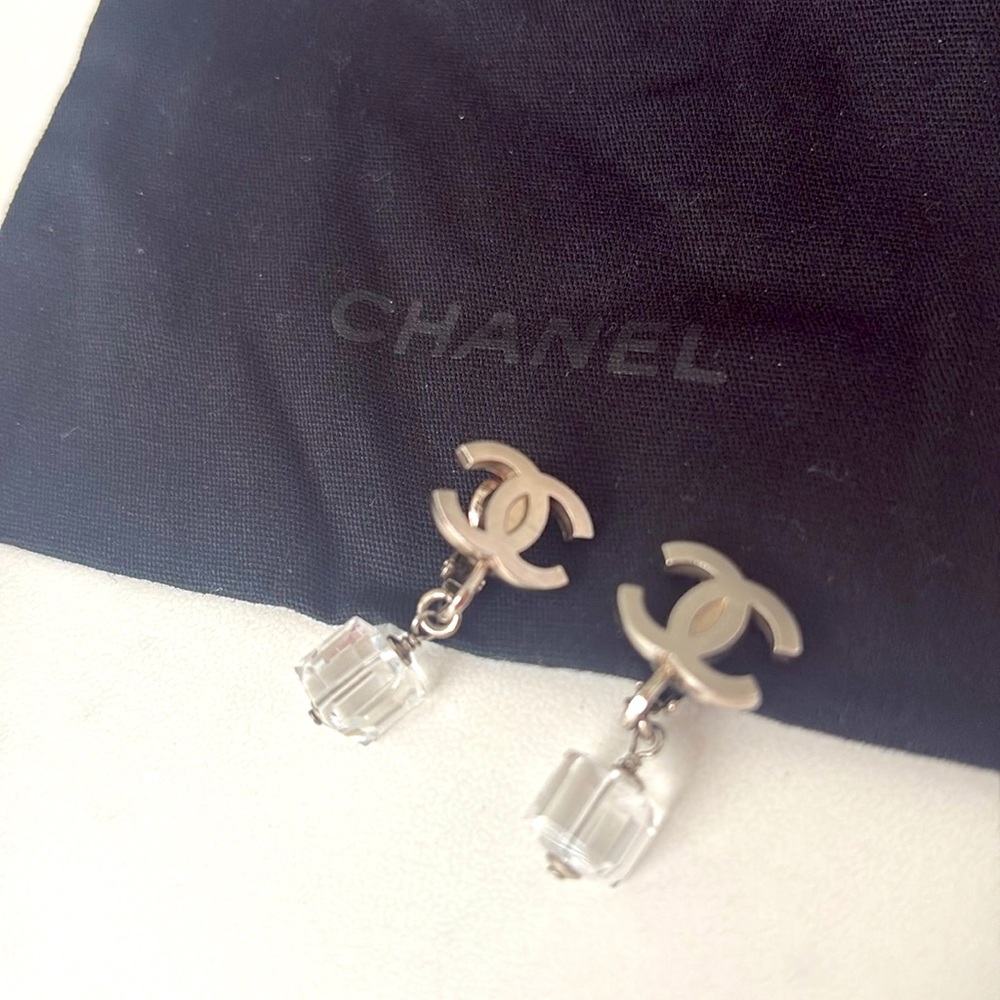 CHANEL Silver Earrings with Signature Elegance